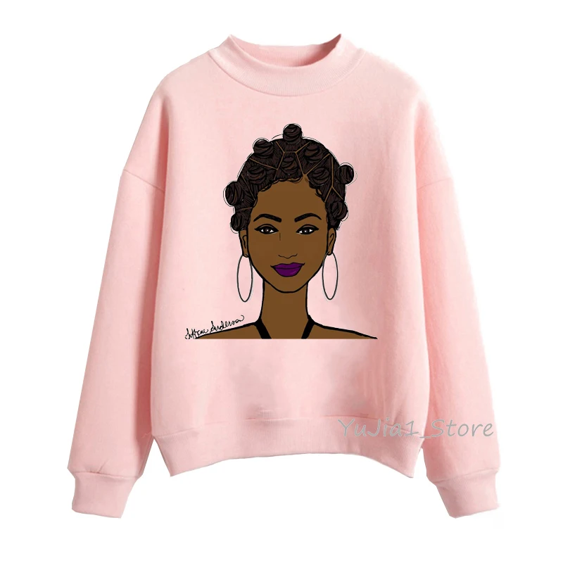 Y42493P Melanin Poppin, розовые толстовки, женская одежда, красивая черная толстовка с принтом для девушек, Женская толстовка, женские толстовки, sudadera mujer, топы - Цвет: Y42493P