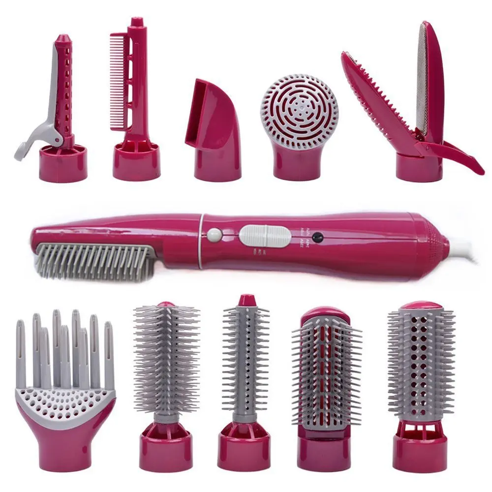 

Automatic 10 In 1 Hot Air Hair Dryer Blower Brush Multifunctional Straightening Curling Hairdryer Beauty Hair Salon Styling Tool
