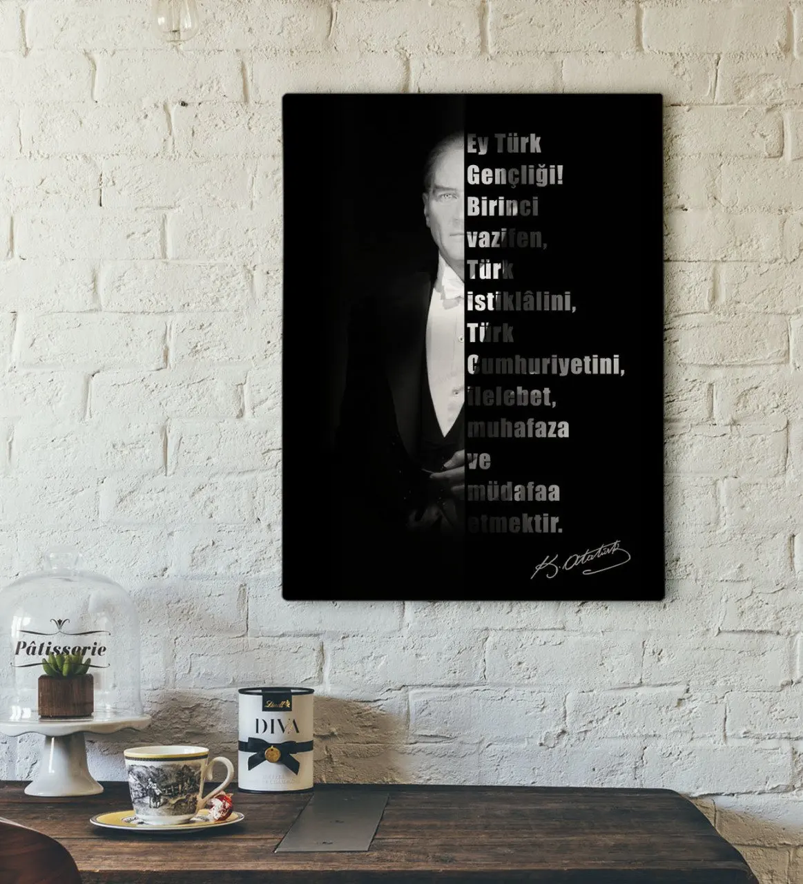 

BK Home Ataturk Designed Canvas Tablo-36 Modern Useful High Quality Reliable Wall Decoration Gift Design Simple Vicinity