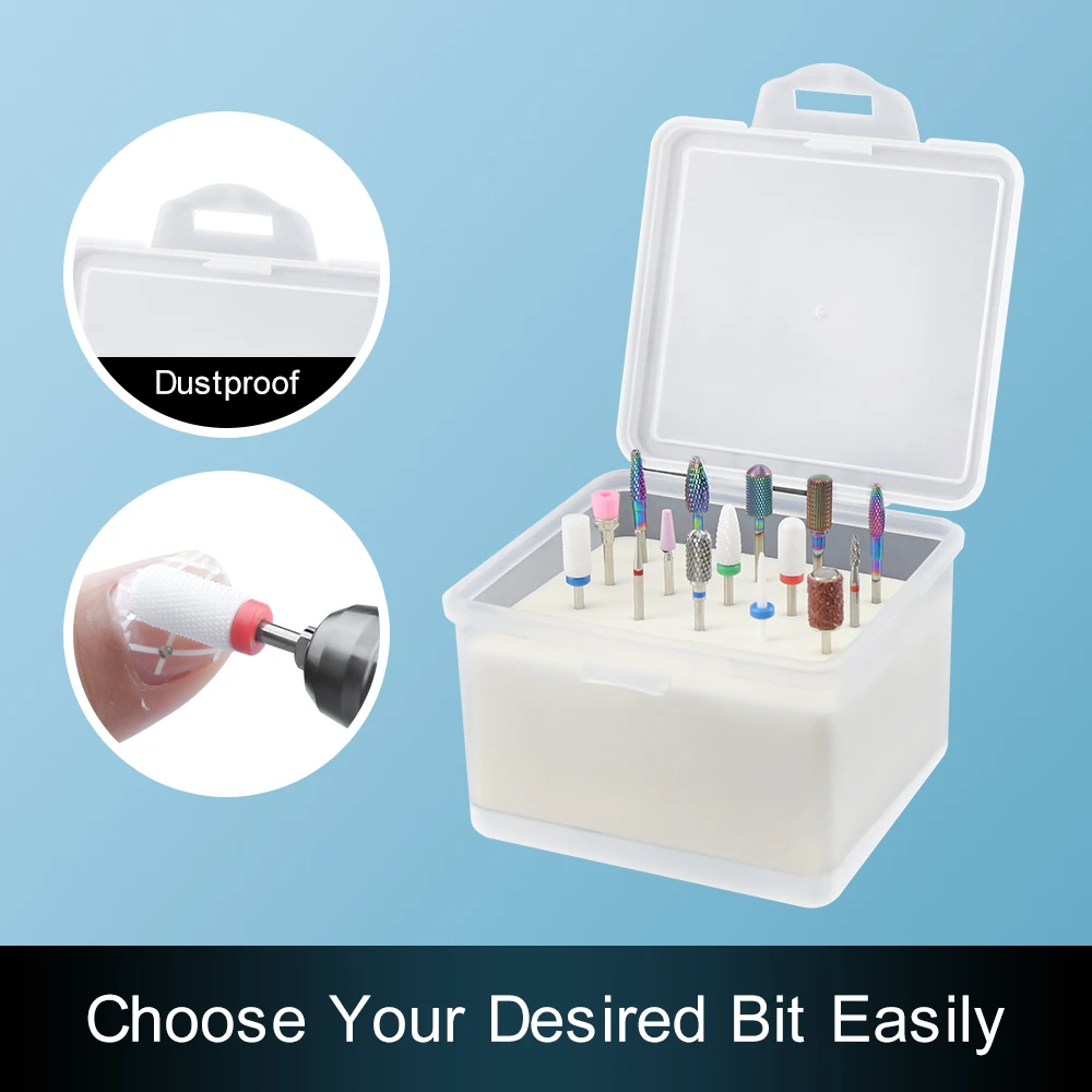 20/30 отверстий держатель для сверл ногтей пластиковый контейнер хранения