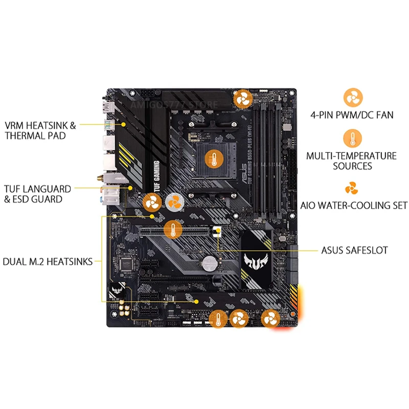 Preise Buchse AM4 Asus TUF GAMING B550-PLUS Motherboard DDR4 128GB DDR4 4800MHz CHAI PCI-E 4,0 M.2 SSD DVI OC AMD B550 Placa-Mãe AM4