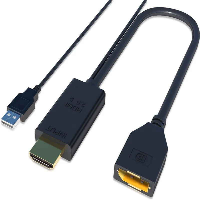 

Адаптер HDMI-совместимый с DisplayPort, переходник «штырь-гнездо», удлинитель 4K, кабель 3840x2160 с питанием от USB для ноутбуков и ПК