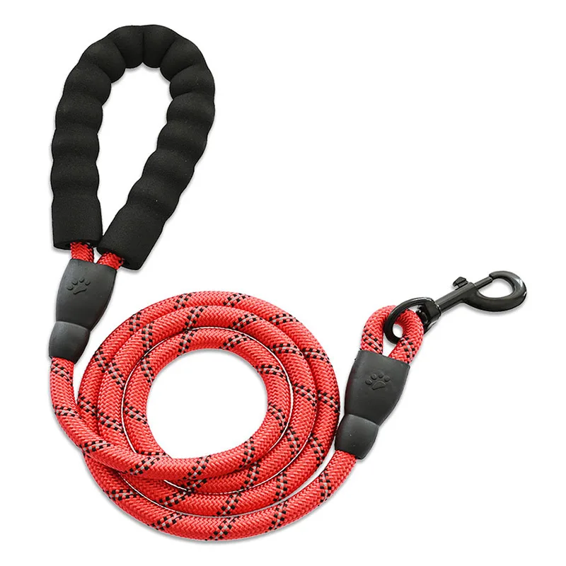 

Dog rope reflective dog belt heavy nylon knitting climbing training dog walking rope with soft pad handle suitable for medium a