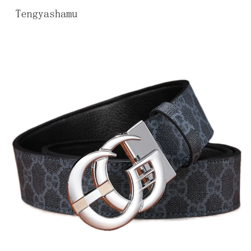 

CG Letter Buckle Belts for Men High Quality Cowhide More Colors Strap Genuine Leather Belt for Jeans Design Korean Fashion 3.8cm