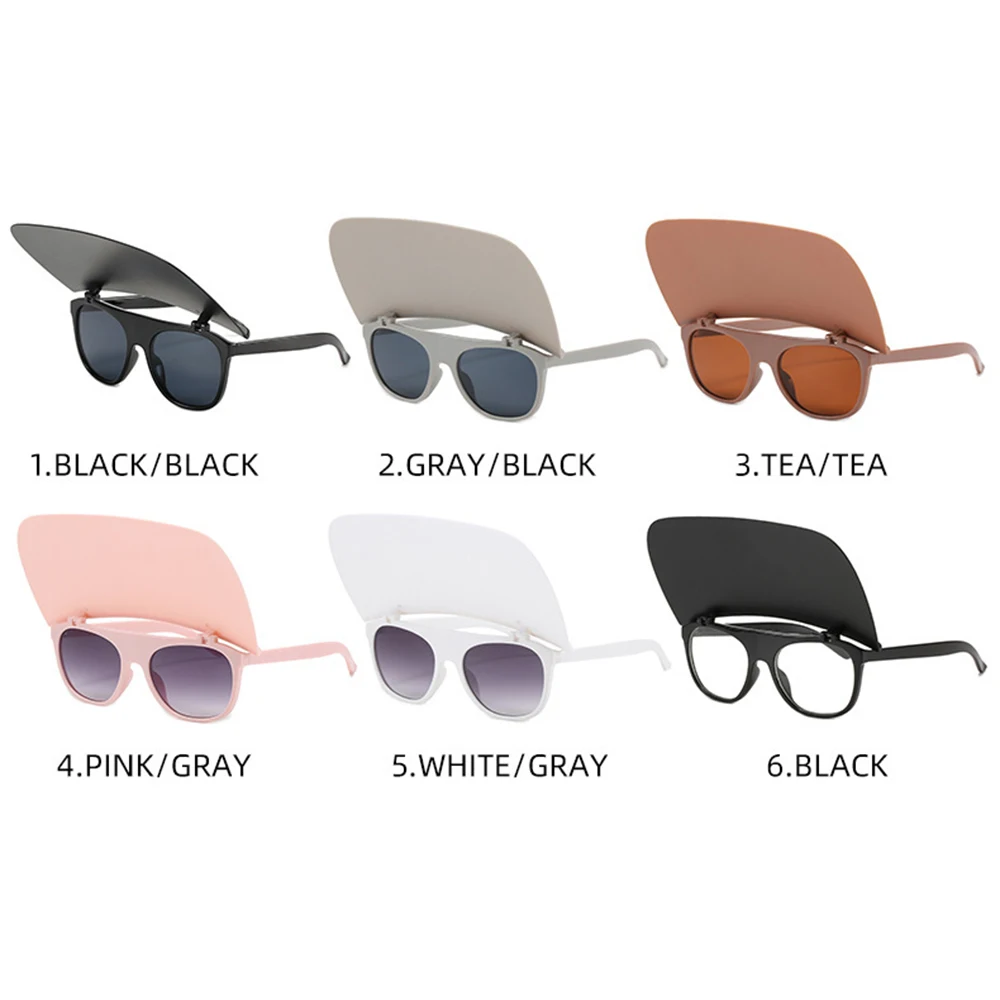 

2021 new sun visor Retro flip hat Dual-use sunglasses Men's and women's cycling sunglasses