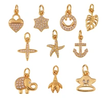 cz gold plated smiley monkey animal charm patrick star pendant finding diy necklace pentagram earring making wholesale jewelry