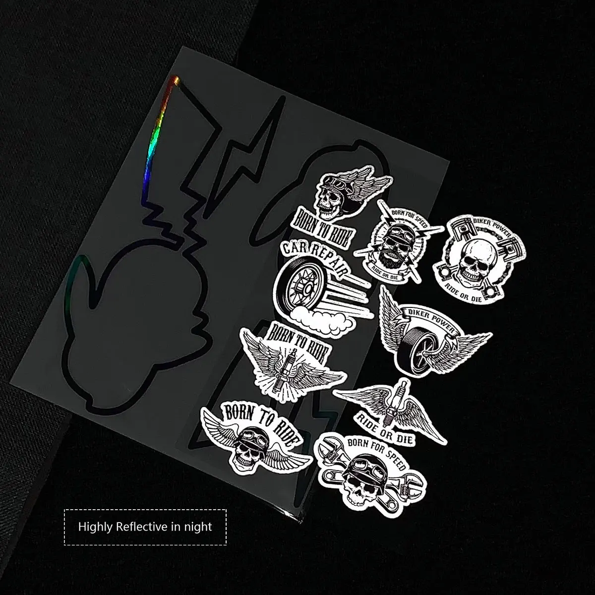 Мотоциклетный светоотражающий шлем 18x27 см|Наклейки и стикеры| |