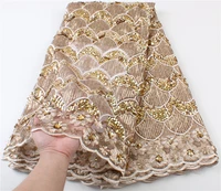 pgc gold african lace fabric 2021 high quality for diy dress french sequins nigerian lace fabrics for party wedding ya4137b 8