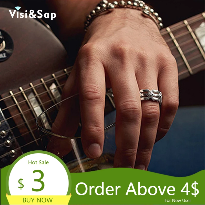 Модное современное мужское обручальное кольцо Visisap цвета розового золота кольца