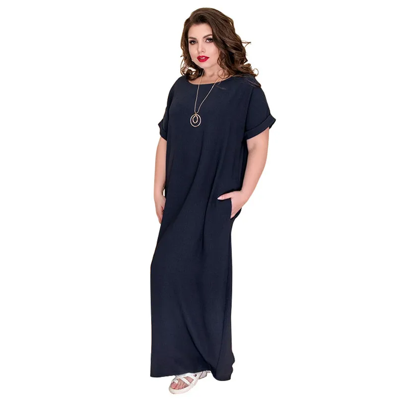 5xl 6xl повседневное длинное платье большого размера темно-синее праздничное пляжное женское платье большого размера летнее платье больших размеров макси vestidos