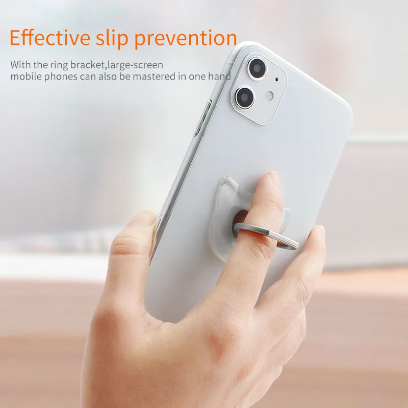 Finger Ring Mobile Phone Smartphone Stand Holder For iPhone X Samsung cell Smart  transparent Phone Ring holder Car Mount Stand