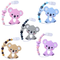 baby teethers bpa free silicone rodents set raccoon pacifier chain for baby pacifier pendant nipple holder infant teething toys