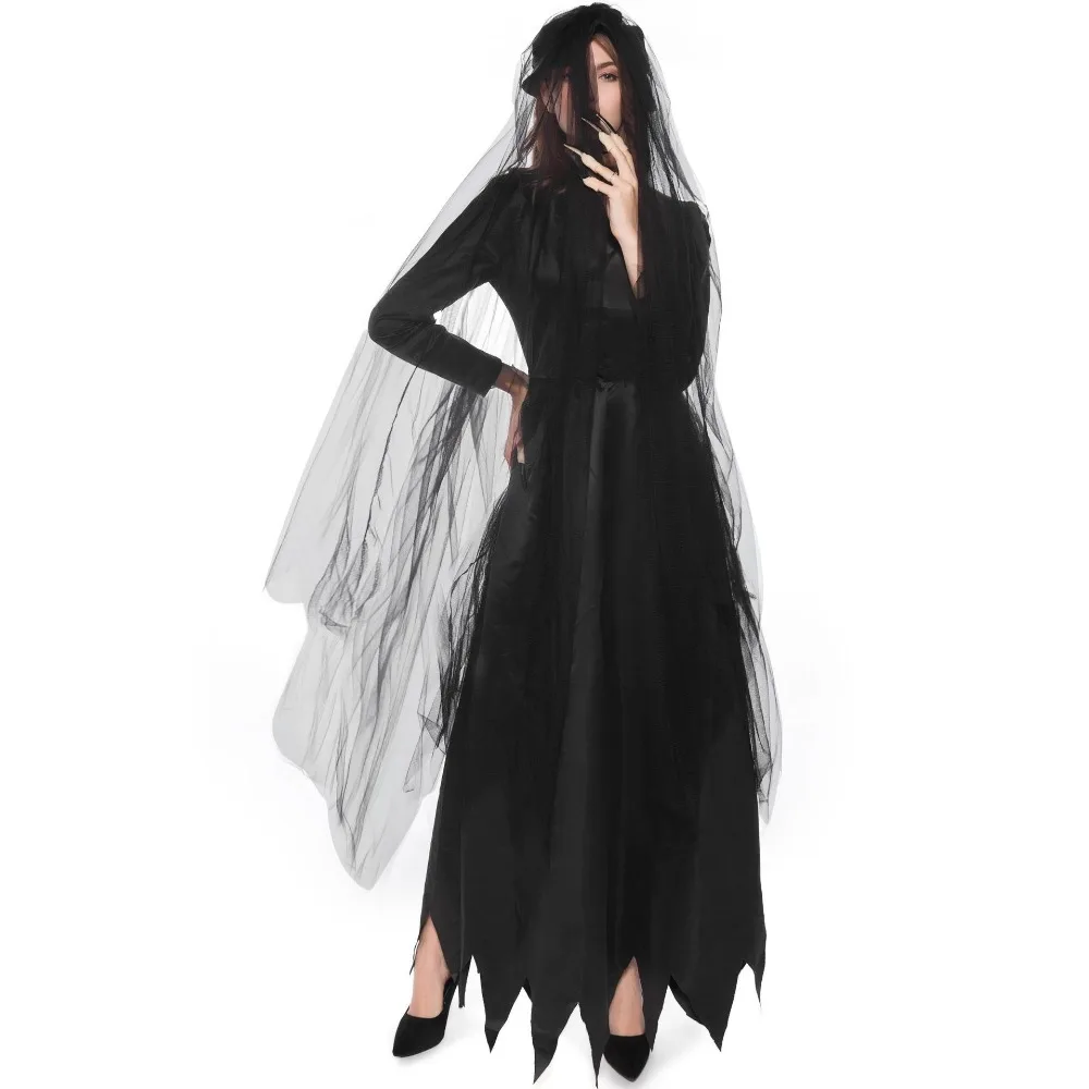 Women Halloween Grim Reaper Witch Demon Vampire Cosplay Costumes Uniforms Long Dress Black Skirt Prom Party Stage Outfits Cloak |