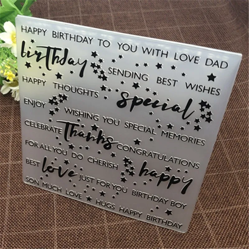 Цветок счастливый любовь печать DIY пластиковые папки для тиснения скрапбукинга