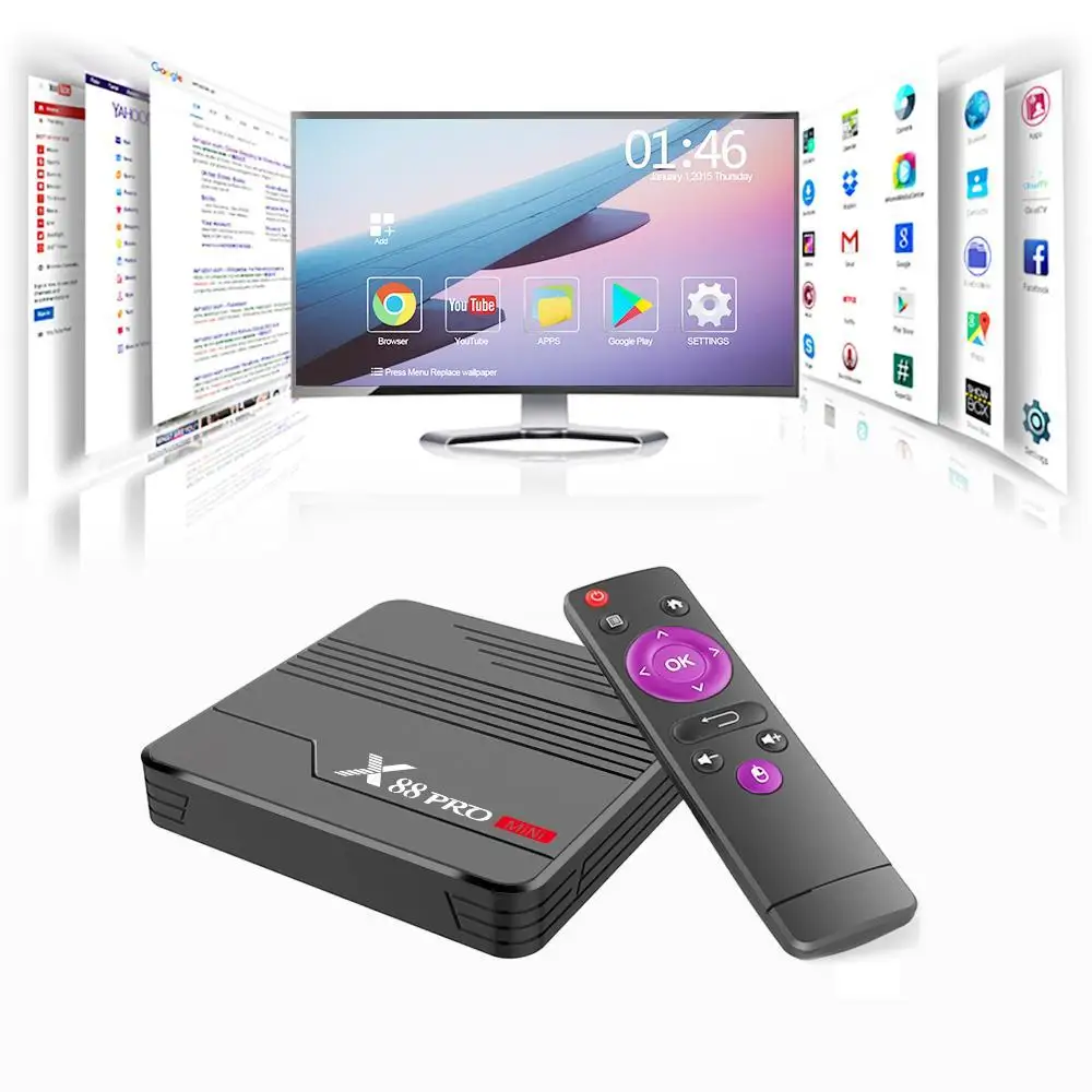 

X88 PRO Mini TV Box Android 9.0 Amlogic S905X3 4K 60fps Google Player Media Player 2GB 16GB 4GB 32GB Set Top Box