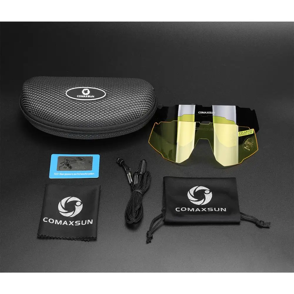Поляризованные солнцезащитные очки Comaxsun 822 для велоспорта с 3 линзами горного