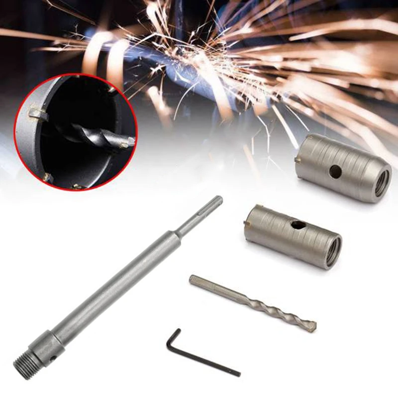 

New Arrival 3Pcs 30/40/50mm Sds Plus Shank Hole Saw Cutter Concrete Cement Stone Wall Drill Bit with Wrench