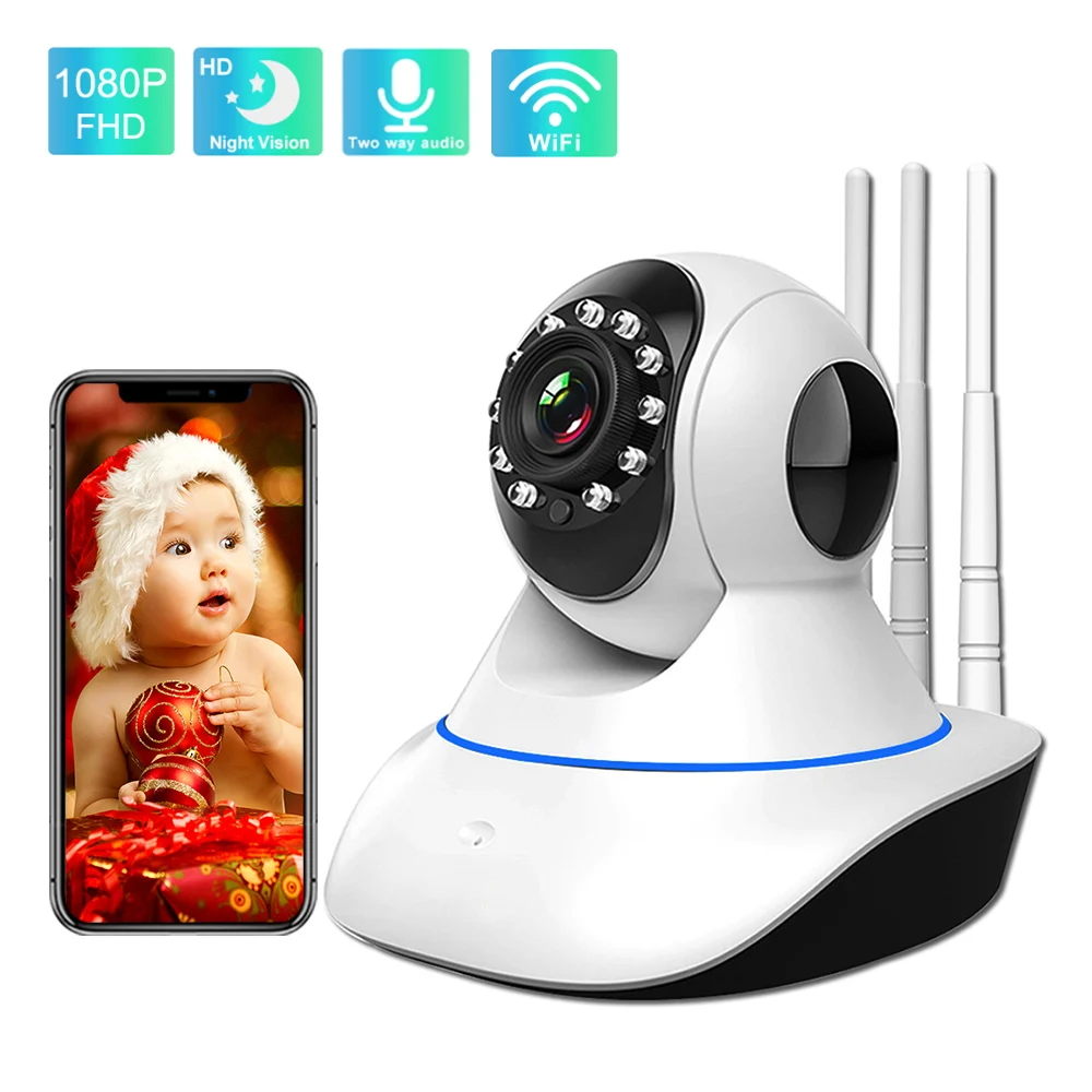 Умная камера видеонаблюдения 360 P 1080P Wi-Fi ИК ночное видение обнаружение движения