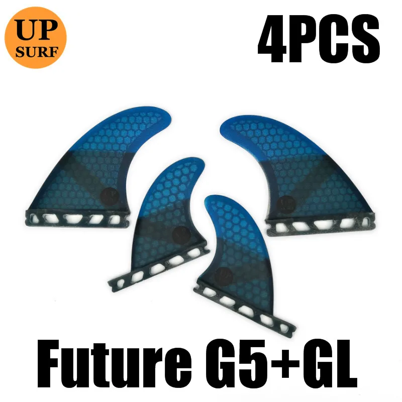 5 шт./4 шт. набор плавников Upsurf Future Fin G5+ GL плавники для серфинга стекловолокно соты Quad плавники Quilhas Thruster - Цвет: 4pcs blue