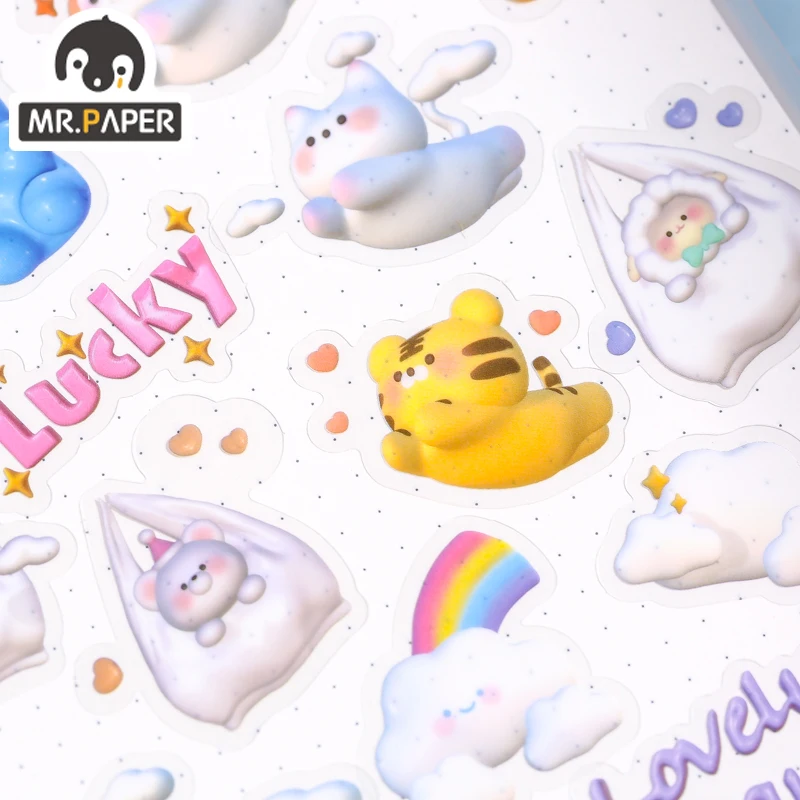 Набор наклеек Mr.Paper 4 Design Cotton Candy Series для творчества и декорирования