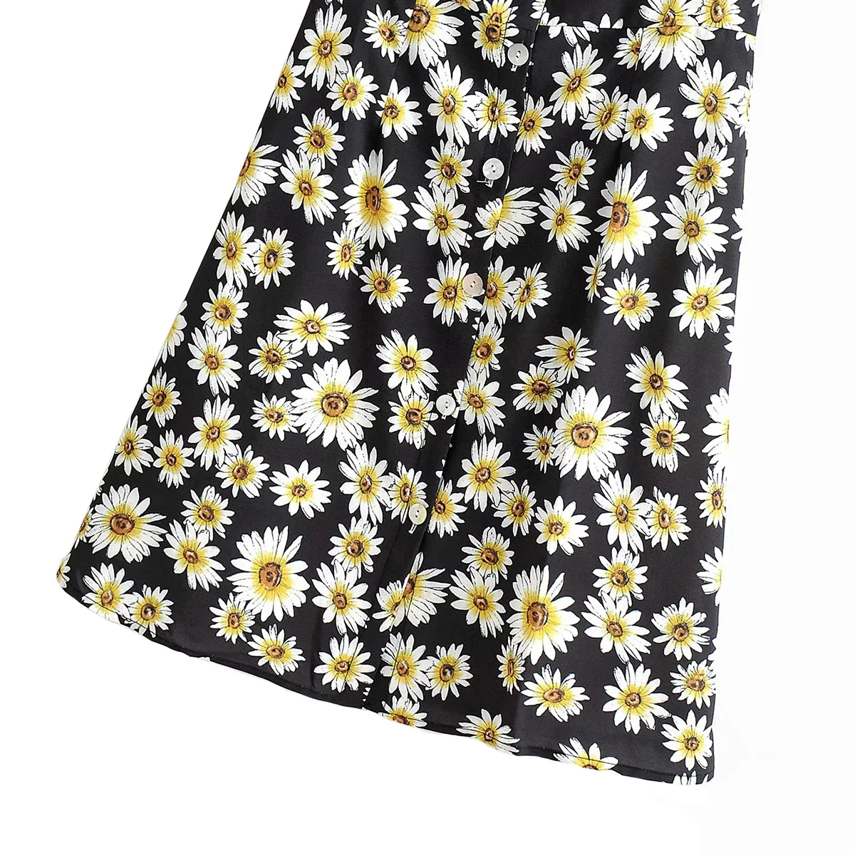 

Summer Daisy Sunflower Print Dress Women V Neck Vintage Party Dress Robe Short Sleeve Mini Dresses Vestidos