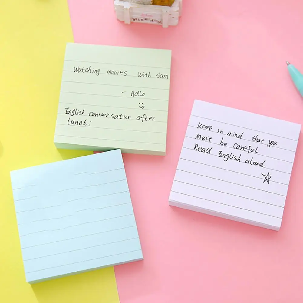 

Macaron sticky note set Simple striped paper memo pad Removable post Book marker it School stickers Office supply