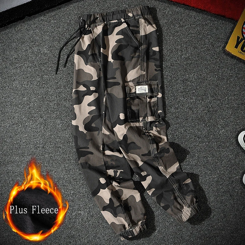 Autumn Winter Camouflage Pants Men Elastic Trousers Fashion Causal Cotton Streetwear Jogger Track Male Plus Size | Мужская одежда