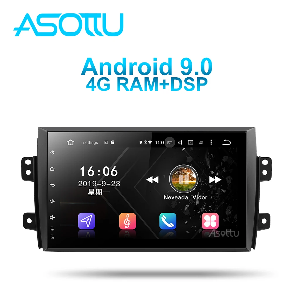 Автомобильный dvd плеер Asottu SU602 android 9 0 PX6 для Suzuki SX4 2006 2013 2011 2012 gps навигация радио