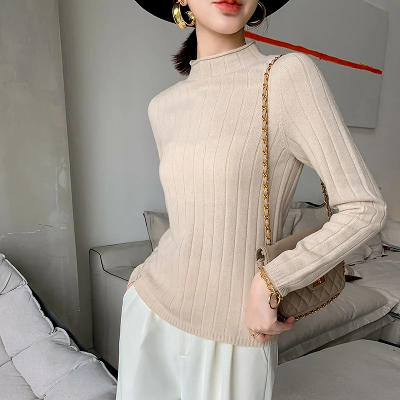 adohon 2020 woman winter 100% Cashmere sweaters and autumn knitted Pullovers High Quality Warm Female thickening Turtleneck