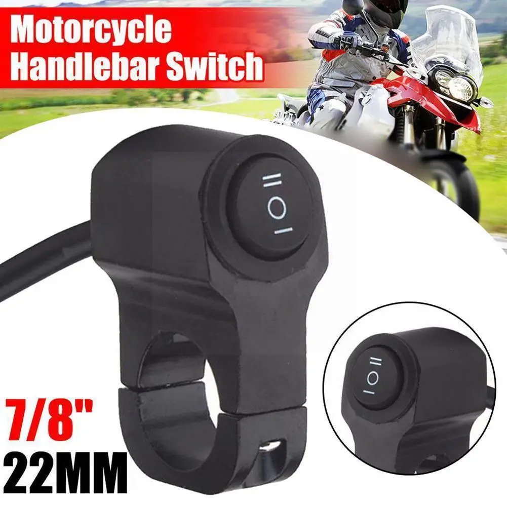 New Aluminum Alloy Motorcycle Handlebar Headlight Switch Spotlight Switch Fog Three-position 12V Switch Retro Waterproof B3O8