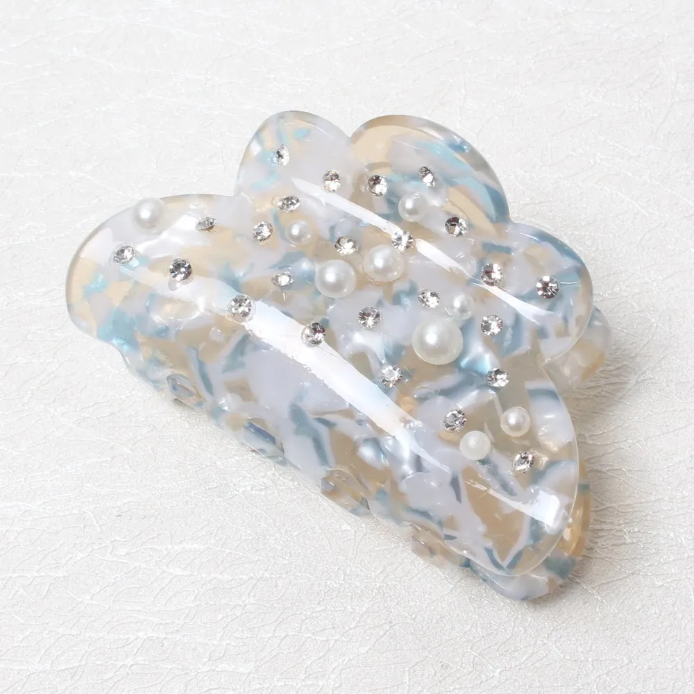 

Pearl Rhinestone Hair Claw Clip Barrette Hairpins Acrylic Medium Hair Jaw Clip Hair Clips Hair Accessories for Women Girls