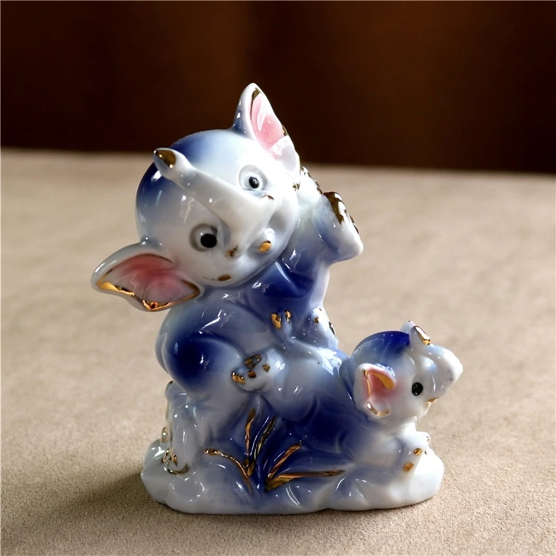 Забавная керамическая статуя папы слона фарфоровая детская фигурка подарок