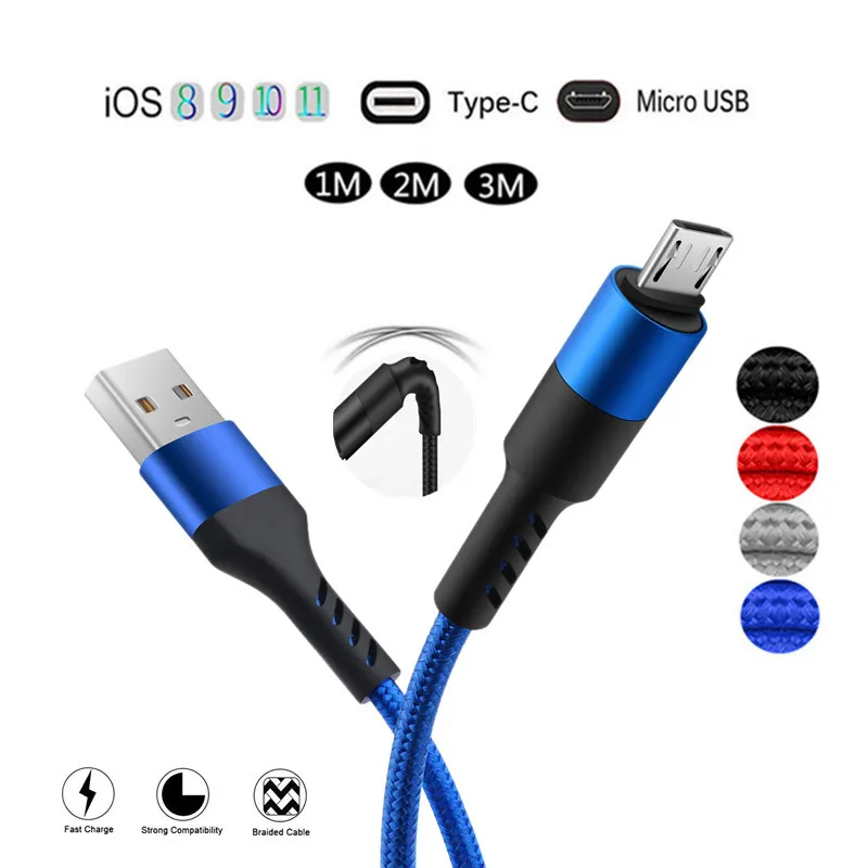 Кабель Micro USB 2A для быстрой синхронизации данных зарядный кабель samsung Galaxy S9 S8 S7 Edge +