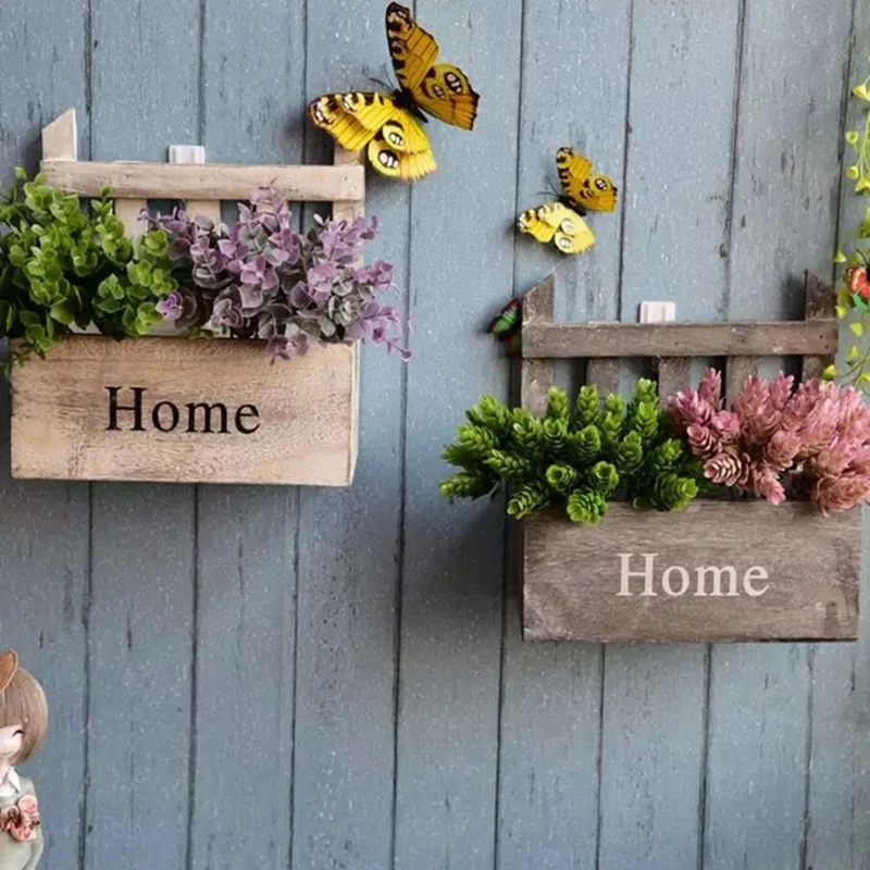 

Potted Plant Stand, [3 Packs] Indoor Iron Flower Pot Stand with Wall Hanging Wooden Flower Basket Cute Vase Pots