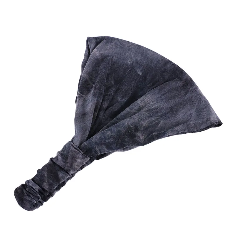 

Accessories Women's Tie-Dyed Head Band Wide Cotton Stretch Headband Elastic Wrap Turban Hair Band Yoga Sports Ladies hairband