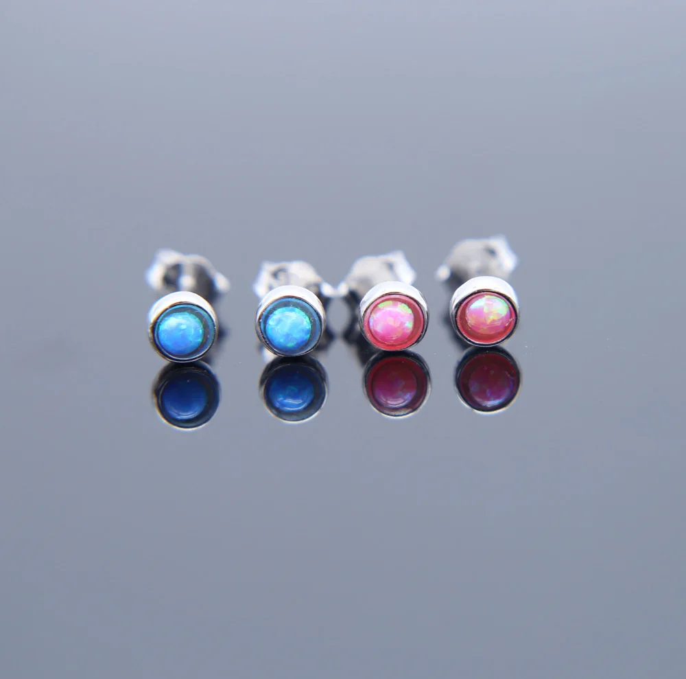 Серьги гвоздики из серебра 925 пробы с красным огненным опалом|silver stud earrings|925 silver