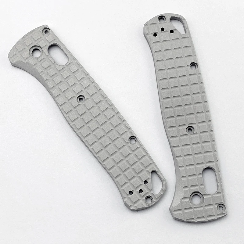 1 Pair Lattice Texture Aluminium Alloy Folding Knife Shank Handle Grips for BM Bugout 535 Patch Accessories