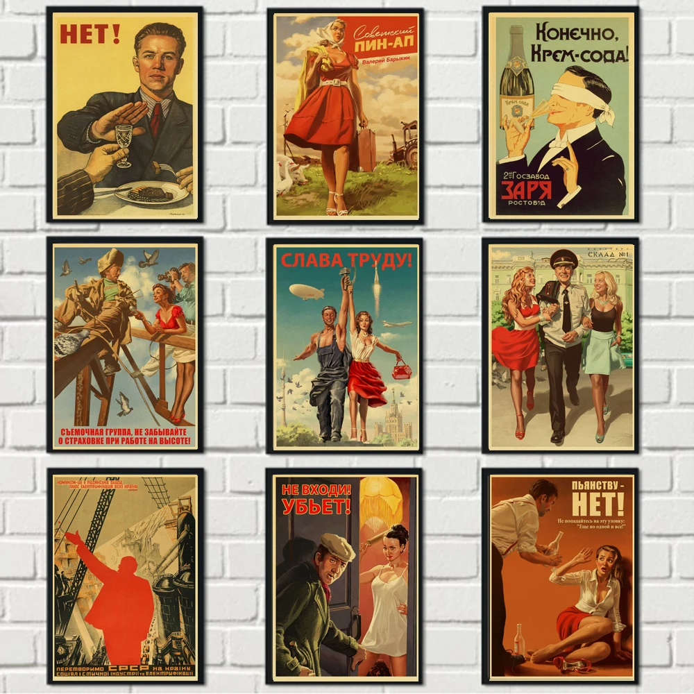 

Stalin USSR CCCP Vintage Poster for Home Bar Cafe Room Wall Canvas Painting Wall Decor Print Picture Wall Art Retro Canvas Print