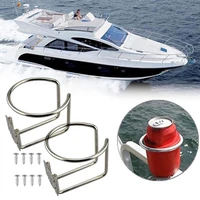 2 pcs stainless steel marine yacht cup holder with screws holder auto cup holder rv cup holder drink bottle can cup holder
