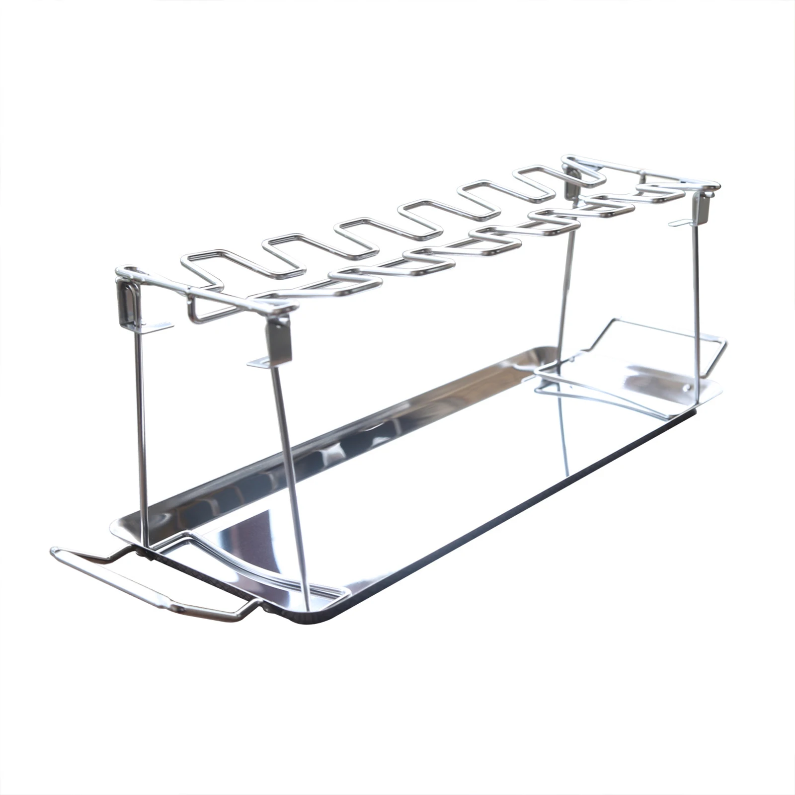 Barbecue Grill Tray W-ing Rack Foldable Kicthen Picnic Stainless Steel Roast Food Durable 46X34.5X10.5cm BBQ Accessories |