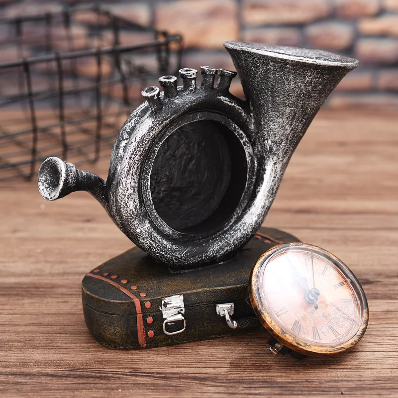 [New] винтажная скульптура имитация чемодан для саксофона модель часов статуэтка