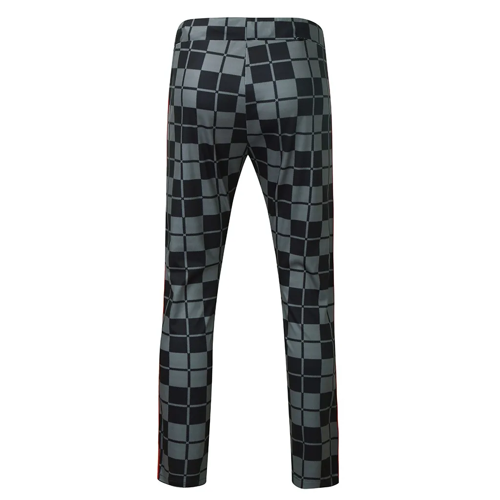 Мужские брюки карандаш feitong в клетку повседневные клетчатые длинные стиле хип