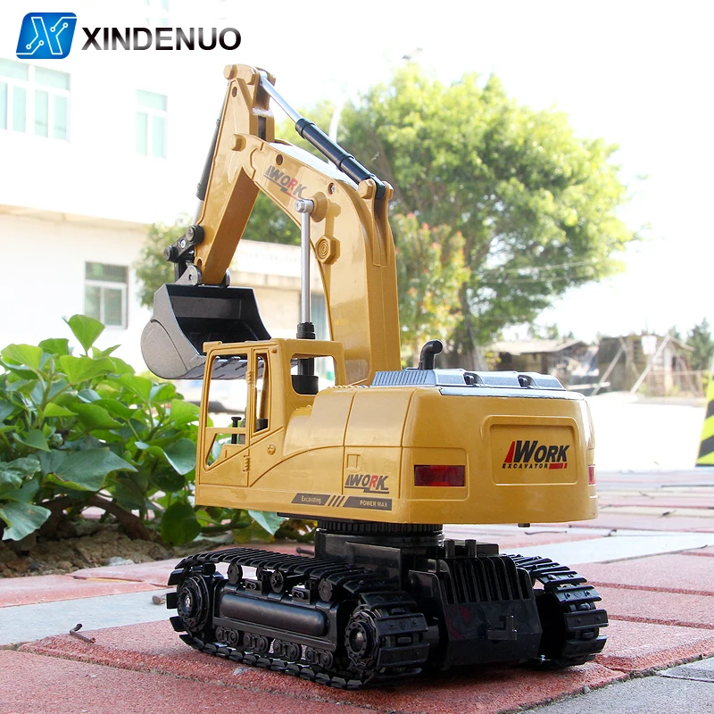 Cami&oacute;n excavadora con cubo de aleaci&oacute;n de 8 canales, Juguete Musical y ligero para ni&ntilde;os, coche controlado por Radio giratorio de 360 &deg;, tamiya-4