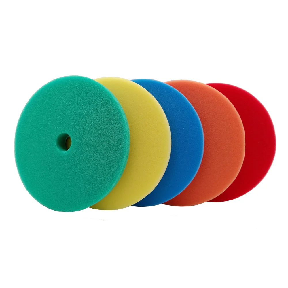 

5Inch Buffing Pad Auto Car Polishing Wheel Kit Buffer Car Polishing Thin Flat Foam Polishing Pads Pack 6