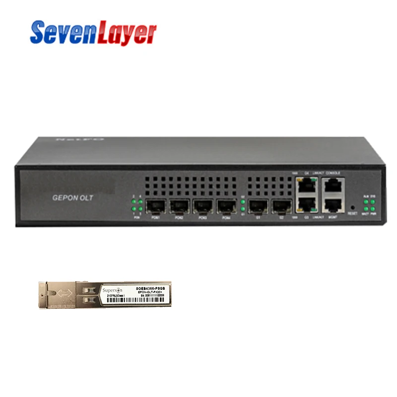 EPON OLT 4PON порты FTTH CATV GEPON OLT Перевозчик-класс высокой плотности волоконно-оптический высокое качество 1,25G Профессиональный мини - Цвет: with 1p PON module