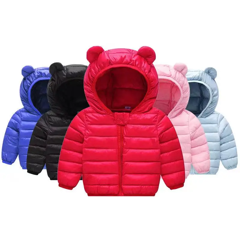 

Baby Girls Jacket Boys Light Down Coats With Ear Hoodie Fall Girl Clothes Infant Children's Clothing For Kids Coat
