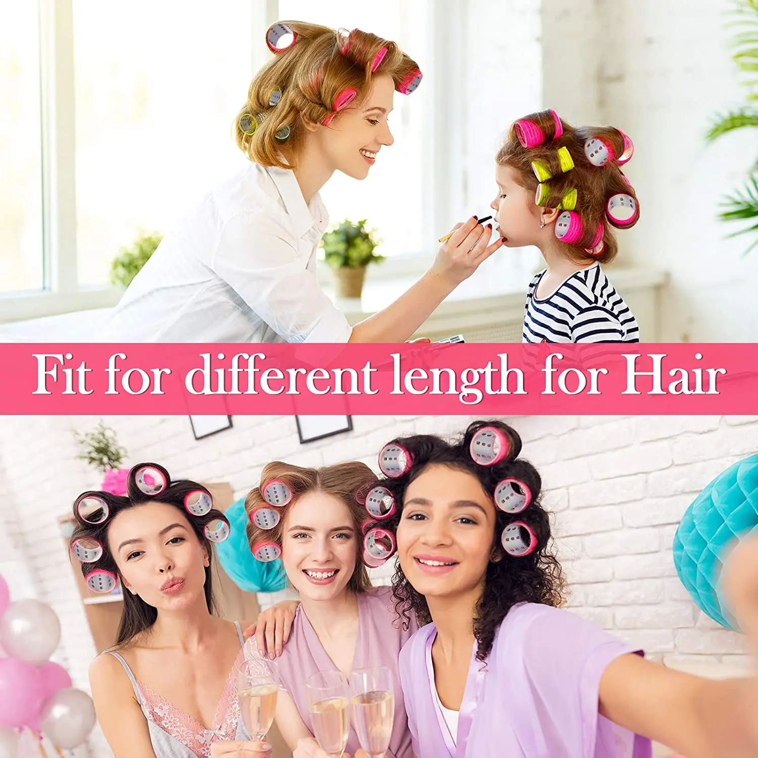 18 Pieces Aluminium Thermal Hair Rollers Set 3 Sizes Self Grip Pcs Duckbill Clips Comb Hairdressing Tool | Красота и здоровье