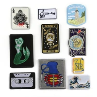 poker cards retro series for clothes iron on embroidered patches for hat jeans sticker sew on diy patch applique badge decor