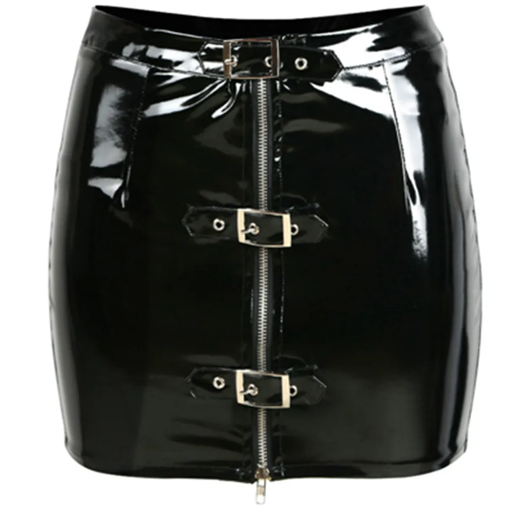 Женская юбка из ПВХ в европейском и американском стиле короткая мини