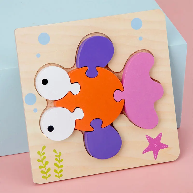 

Baby Toys Wooden 3d Puzzle Tangram Shapes Learning Cartoon Animal Intelligence Jigsaw Puzzle Toys For Children Educational